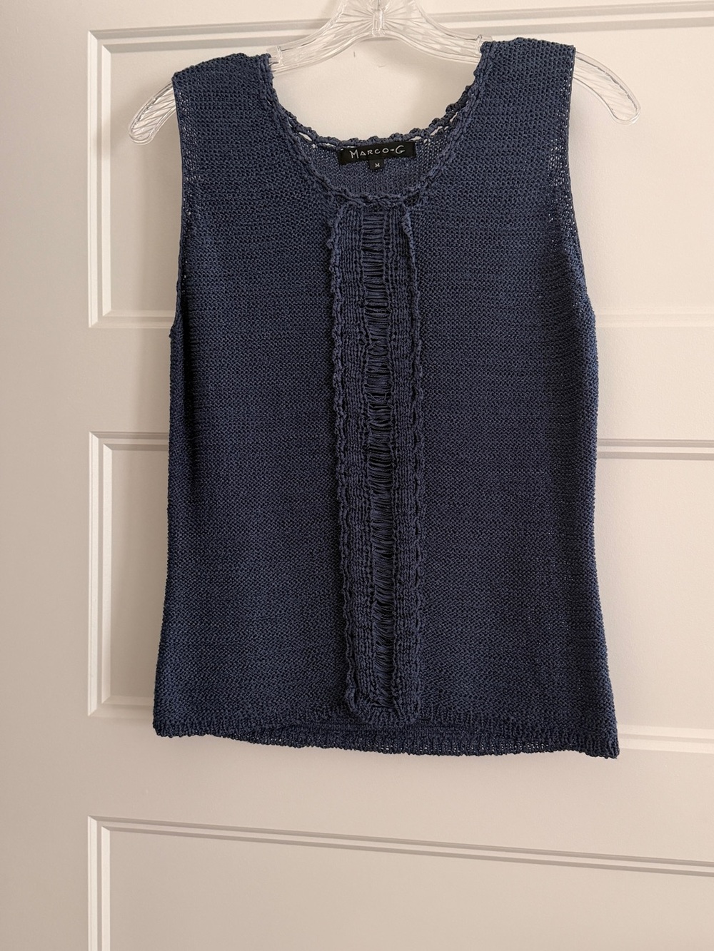 Sleeveless Navy Knit Tank Top